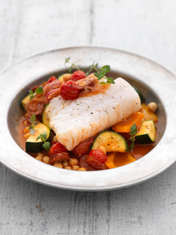 Easy fish with chorizo